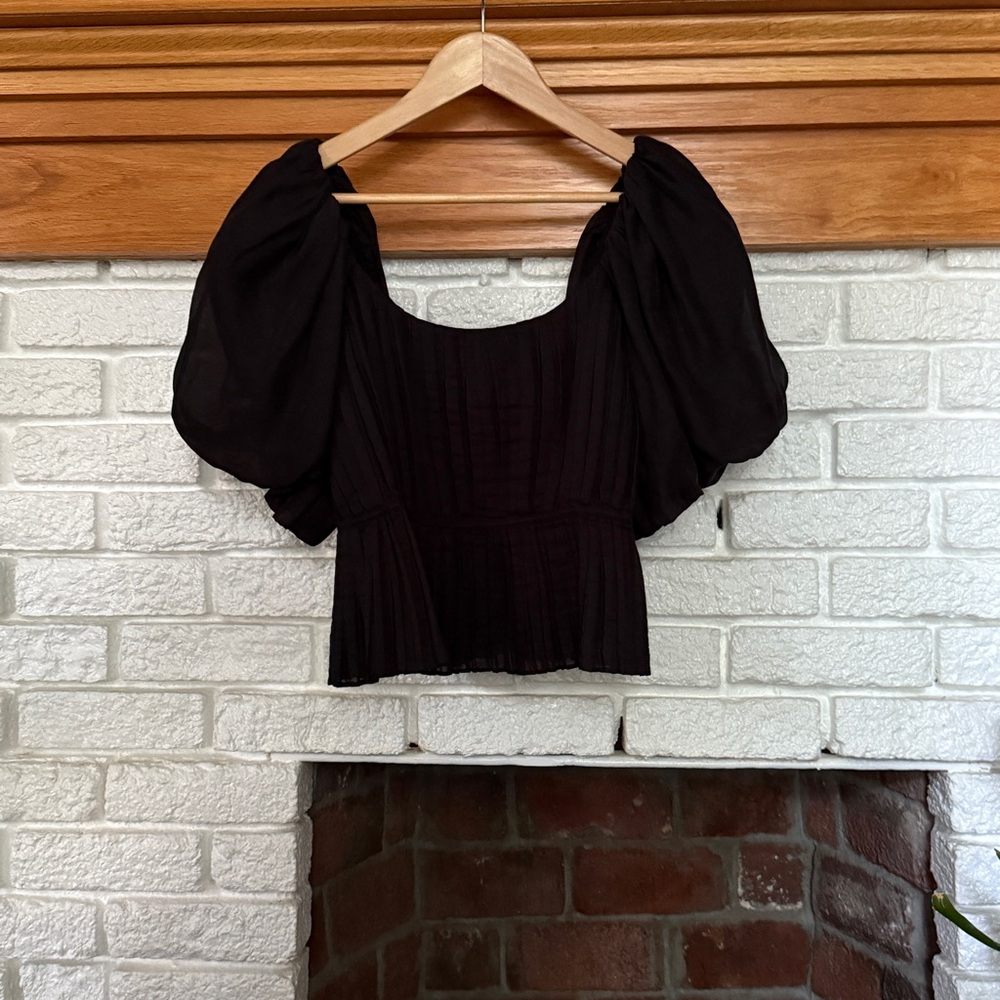 Banana Republic Black Puff Sleeve Blouse
